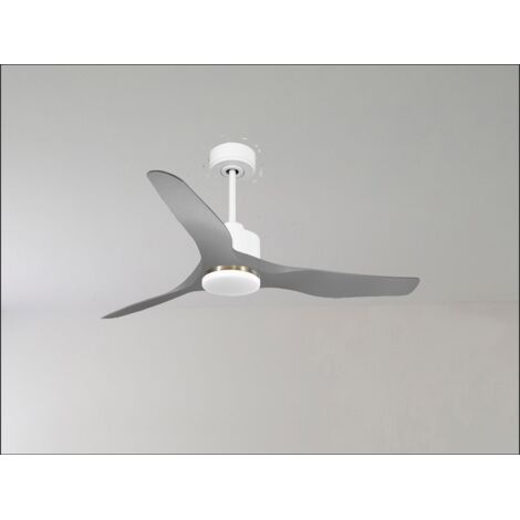 Modulo Latino III - Super destratificateur et ventilateur DC 166 cm Blanc pales bois clair idéal 30 à 60 m² (1/5)