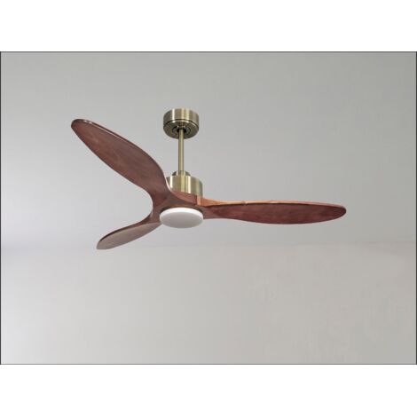 Modulo Latino III - Super destratificateur et ventilateur DC 132 cm laiton pales bois blanc idéal 26 à 40 m² (1/5)