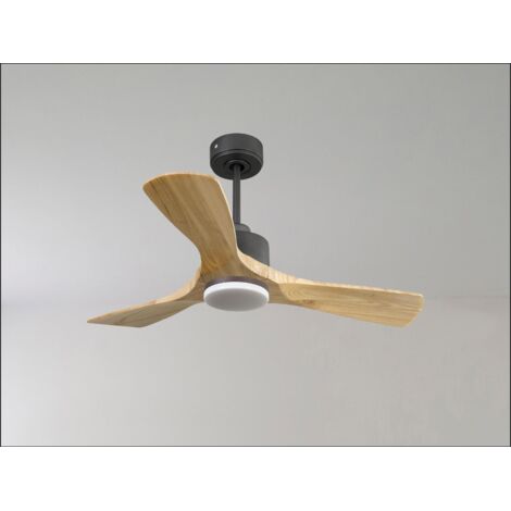 Modulo Slim Ring - Super destratificateur et ventilateur DC 106 cm noir pales bois blanc idéal 10 à 20 m² (1/5)