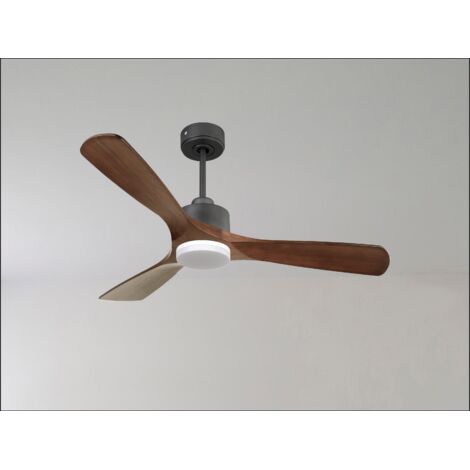 Modulo Regular Ring - Super destratificateur et ventilateur DC 132 cm Gris basalte pales bois clair sans Lumière 25 à 40 m² (1/5)