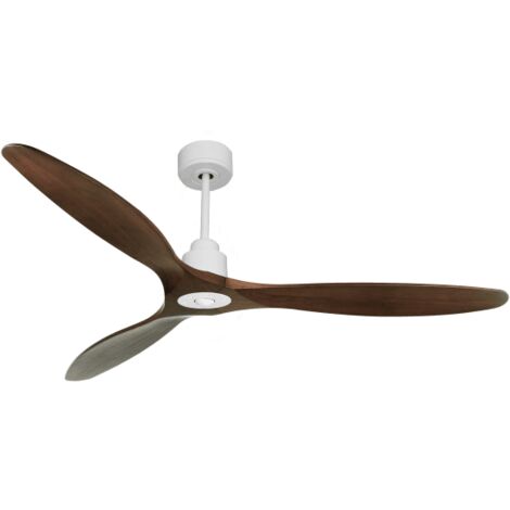Tenerife Ring - Super destratificateur et ventilateur DC 166 cm Blanc pales bois sombre sans Lumière 30 à 60 m² (1/5)