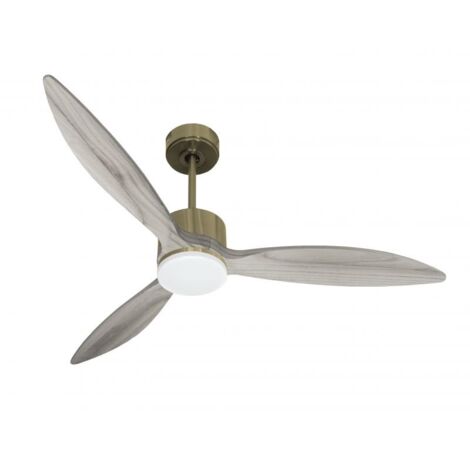 Modulo slim - Super destratificateur et ventilateur DC 132 cm Laiton pales bois gris avec Lumière 25 à 35 m² (1/5)