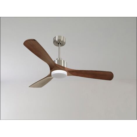 Modulo Slim Ring - Super destratificateur et ventilateur DC 106 cm chrome pales bois clair idéal 10 à 20 m² (1/5)