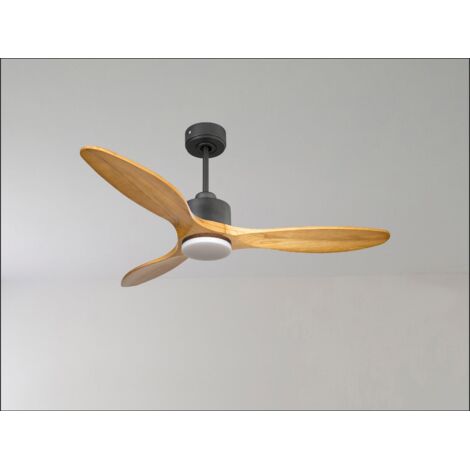 Modulo de KlassFan - Ventilateur de plafond avec Lumière gris basalte et bois idéal pour 25 à 40 m² KLDC1P2WoL1Wo (1/5)