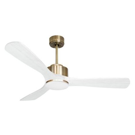 Modulo de KlassFan - Super destratificateur et ventilateur DC 132 cm Laiton bois blanc Lumière dimmable 25 à 40 m² (1/5)