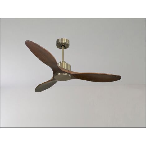 Modulo Low Profile Regular -un ventilateur pour plafond bas DC 132 cm Laiton pales fermées bois sombre sans Lumière 20 à 40 m² (1/5)