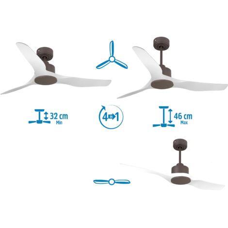 Tenerife Ring - Super destratificateur et ventilateur DC 132 cm Gris basalte pales bois clair sans Lumière 25 à 35 m² (1/5)