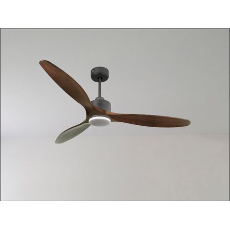 Modulo Slim Ring - Super destratificateur et ventilateur DC 106 cm noir pales bois sombre idéal 10 à 20 m²
