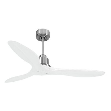 Tenerife de KlassFan - Super destratificateur et ventilateur DC 132 cm Chrome pales bois blanc sans Lumière 25 à 40 m² (1/5)