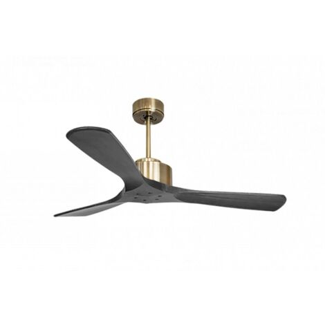 Modulo de KlassFan - Super destratificateur et ventilateur DC 132 cm Laiton pales bois noir sans Lumière 25 à 40 m² (1/5)
