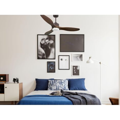 Ouray 2 de Klassfan - Ventilateur de plafond et destratificateur moteur DC Laiton avec Lumière pales bois foncé 10 à 20 m² (1/5)