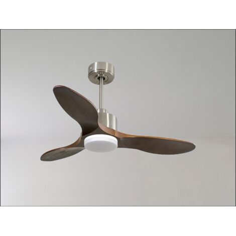 Modulo Slim Ring - Super destratificateur et ventilateur DC 132 cm chrome pales bois clair idéal 26 à 40 m² (1/5)