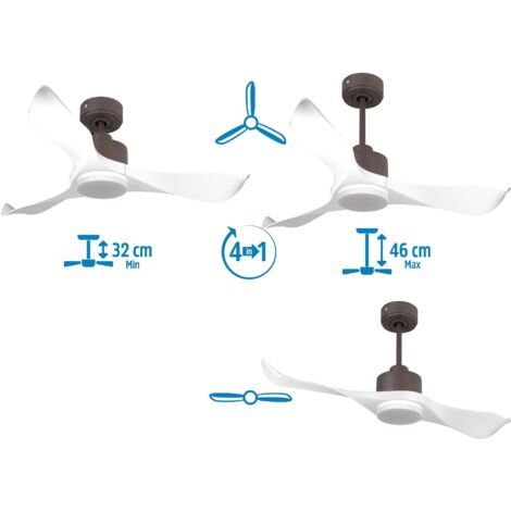 Ouray de Klassfan - Ventilateur de plafond et destratificateur moteur DC Laiton pales bois noir 10 à 20 m² OurayDC5P7Bk106 (1/5)