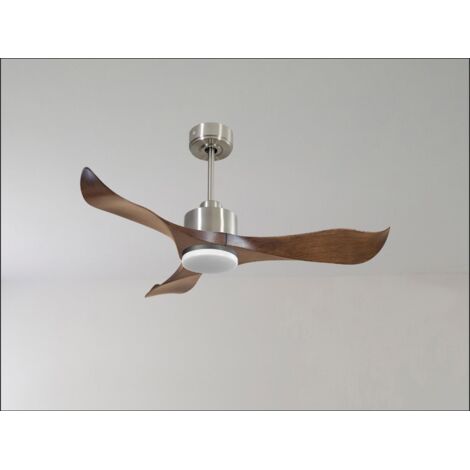 Modulo Regular Ring - Super destratificateur et ventilateur DC 106 cm chrome pales bois blanc sans Lumière 15 à 20 m² (1/5)