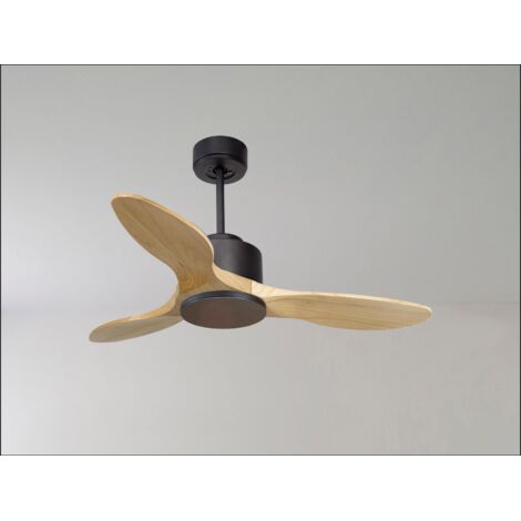 Twist , Ventilateur déstratificateur d'air, pales bois laquées noires 132 Cm, moteur chrome sans lumière (1/5)