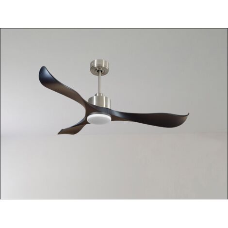 Modulo de KlassFan - Super destratificateur et ventilateur DC 166 cm Chrome pales bois blanc avec Lumière 30 à 60 m² (1/5)