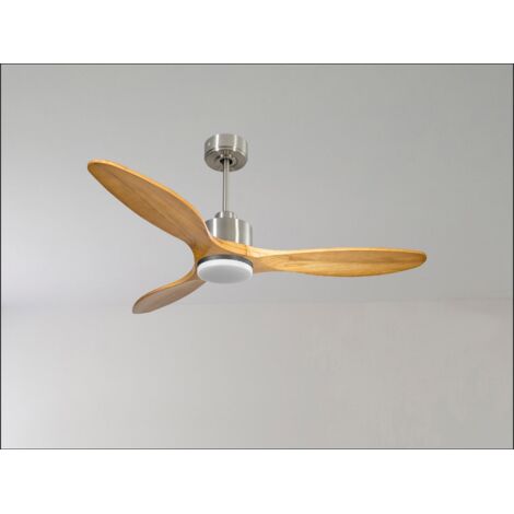 Modulo Regular Ring - Super destratificateur et ventilateur DC 132 cm Chrome pales bois sombre sans Lumière 25 à 40 m² (1/5)
