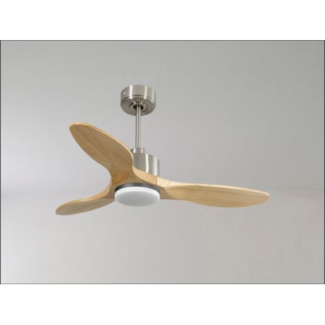 Modulo Regular Ring - Super destratificateur et ventilateur DC 106 cm chrome pales bois clair sans Lumière 15 à 20 m² (1/5)