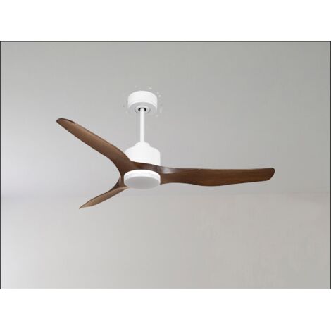 Modulo Slim Ring - Super destratificateur et ventilateur DC 132 cm blanc pales bois clair idéal 26 à 40 m² (1/5)