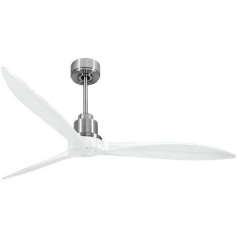 Tenerife - Super destratificateur et ventilateur DC 166 cm Chrome pales bois blanc sans Lumière 30 à 60 m² (1/4)