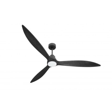 Tenerife - Super destratificateur et ventilateur DC 166 cm Gris basalte pales bois noir avec Lumière 30 à 60 m² (1/5)