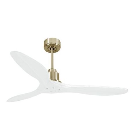 Tenerife de KlassFan - Super destratificateur et ventilateur DC 132 cm Laiton pales bois blanc sans Lumière 25 à 40 m² (1/5)