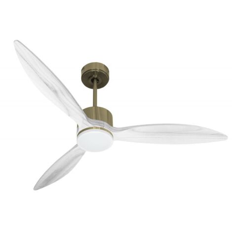 Modulo slim - Super destratificateur et ventilateur DC 132 cm Laiton pales bois blanc avec Lumière 25 à 35 m² (1/5)