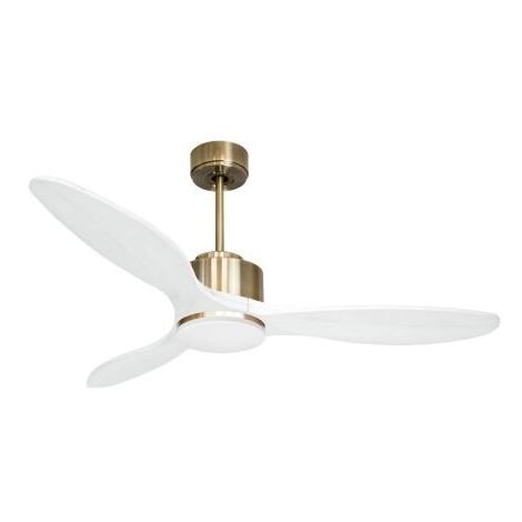 Modulo de KlassFan - Super destratificateur et ventilateur DC 132 cm Laiton bois blanc Lumière dimmable 25 à 40 m² (1/5)