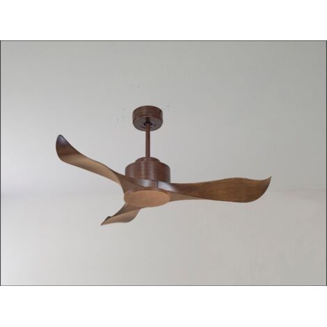 Bolt, Ventilateur déstratificateur d'air, moteur chrome pales bois noir 166 Cm, 100 % efficace été/hivers, sans lampe (1/5)