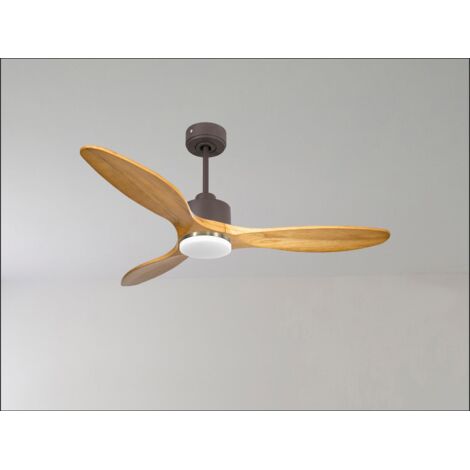 Ouray 2 de Klassfan - Ventilateur de plafond et destratificateur moteur DC Laiton avec Lumière pales bois foncé 25 à 40 m² (1/5)