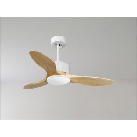 Tenerife - Super destratificateur et ventilateur DC 166 cm Laiton pales bois blanc sans Lumière 30 à 60 m² (1/5)