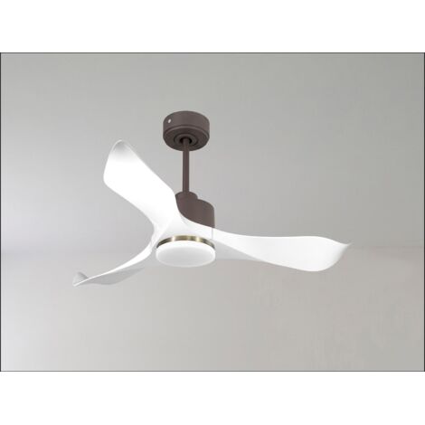 Ouray 2 de Klassfan - Ventilateur de plafond et destratificateur moteur DC avec lumière basalte pales bois foncé 10 à 20 m² (1/5)