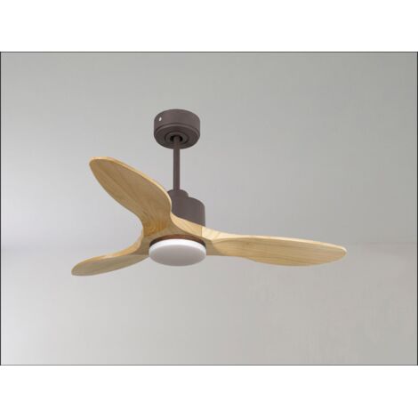 Le super destratificateur et ventilateur HVLS Ouray, 223 Cm design chrome pales bois clair , wifi thermostat. (1/5)