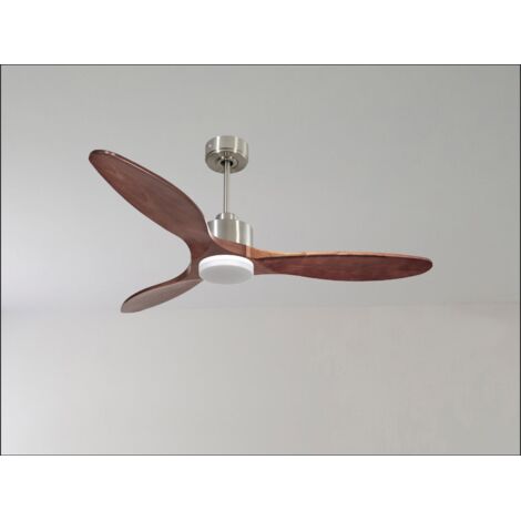 Modulo Slim Ring - Super destratificateur et ventilateur DC 132 cm chrome pales bois sombre idéal 26 à 40 m² (1/5)