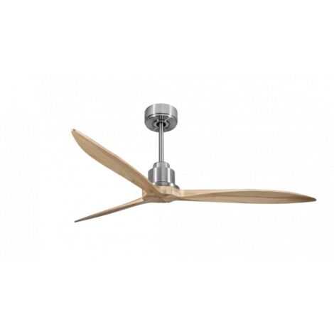 Tenerife - Super destratificateur et ventilateur DC 166 cm Chrome pales bois clair sans Lumière 30 à 60 m² (1/4)