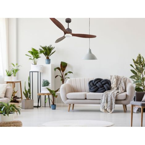 Ouray 2 de Klassfan - Ventilateur de plafond et destratificateur moteur DC Laiton avec Lumière pales bois clair 25 à 40 m² (1/5)