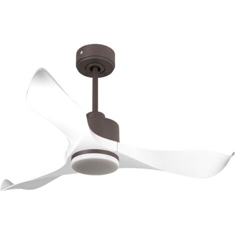 Le super destratificateur et ventilateur HVLS Ouray, 223 Cm design chrome pales bois blanc , wifi thermostat. (1/5)
