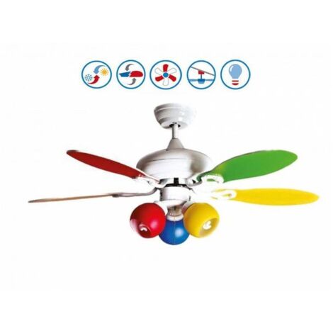 Colore de Purline By KlassFan un ventilateur de plafond avec point lumineux réversible pales bi faces blanches ou multicolore. (1/5)