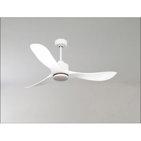 Modulo de KlassFan - Super destratificateur et ventilateur DC 106 cm Blanc pales bois blanc Lumière dimmable 15 à 20 m² (1/5)