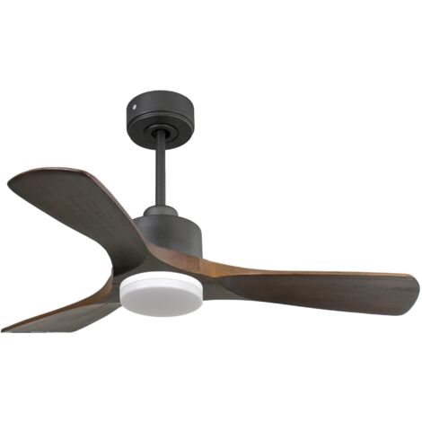 Modulo Regular Ring - Super destratificateur et ventilateur DC 106 cm noir pales bois blanc sans Lumière 15 à 20 m² (1/5)