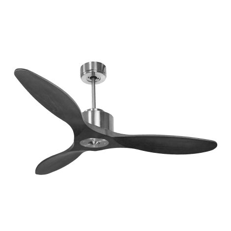 Modulo Regular Ring - Super destratificateur et ventilateur DC 132 cm Chrome pales bois noir sans Lumière 25 à 40 m² (1/5)