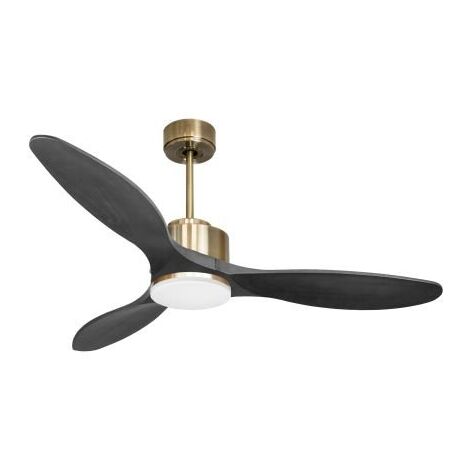 Modulo de KlassFan - Super destratificateur et ventilateur DC 132 cm Laiton bois noir Lumière dimmable 25 à 40 m² (1/5)
