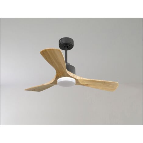 Modulo de KlassFan - Super destratificateur et ventilateur DC 106 cm Gris basalte pales bois blanc Lumière dimmable 15 à 20 m² (1/5)