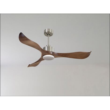 Modulo Regular Ring - Super destratificateur et ventilateur DC 106 cm chrome pales bois blanc sans Lumière 15 à 20 m² (1/5)