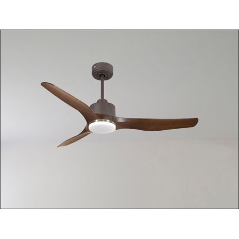 Ouray 2 de Klassfan - Ventilateur de plafond et destratificateur moteur DC Chrome avec Lumière pales bois clair 10 à 20 m² (1/5)