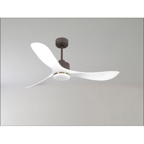 Ouray 2 de Klassfan - Ventilateur de plafond et destratificateur moteur DC Chrome avec Lumière pales bois foncé 10 à 20 m² (1/5)