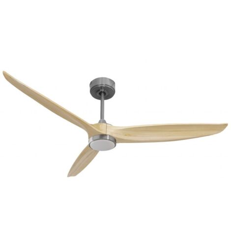 Bolt, Ventilateur déstratificateur d'air, moteur chrome sur pales bois clair 166 Cm, 100 % efficace été et hivers, avec lampe (1/2)