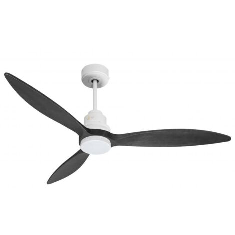 Tenerife - Super destratificateur et ventilateur DC 132 cm Blanc pales bois noir avec Lumière 25 à 35 m² (1/5)