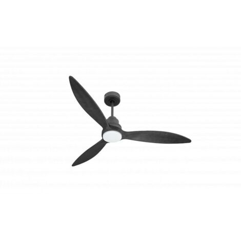 Tenerife - Un ventilateur et un Super destratificateur DC 132 cm Gris basalte pales bois noir avec Lumière 25 à 35 m² (1/4)