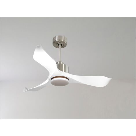 Modulo de KlassFan - Ventilateur de plafond avec Lumière chromé bois clair idéal à partir de 40 m² KLDC3P6SW166L2Ch (1/5)